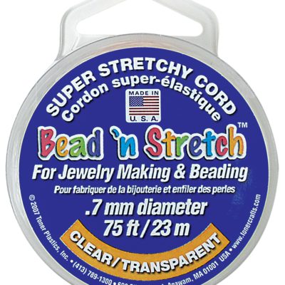 Toner Bead N Stretch Cord 1.2mm Glitter Silvr 30ft
